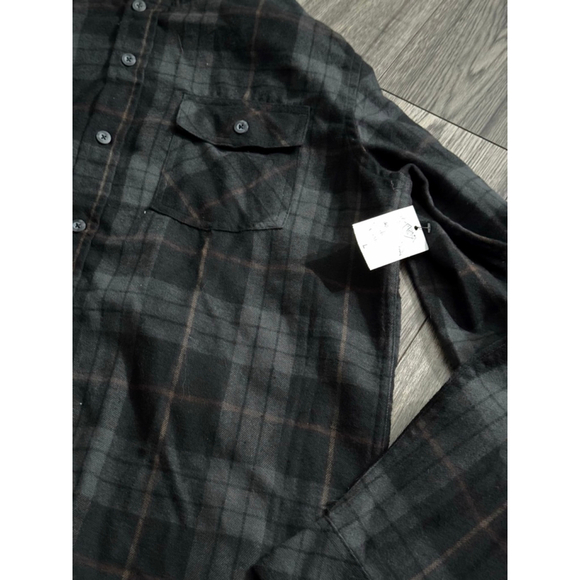 WRV Brand New with Tags Black and Grey Hooded Skater Surfer Vibe Flannel Size L - Picture 4 of 8